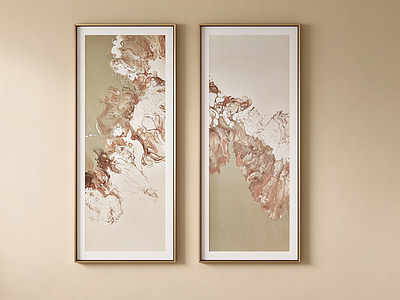 侘寂抽象挂画 新中式流体装饰画
