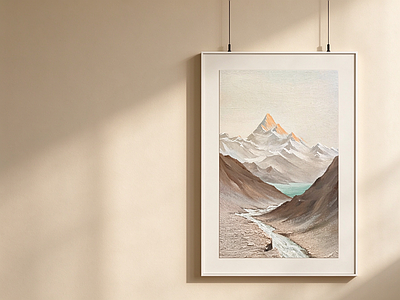 奶油风儿童挂画 轻奢山水装饰画