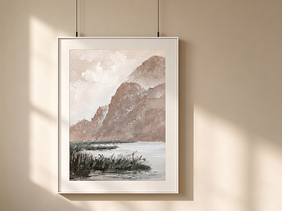奶油风儿童挂画 侘寂风景装饰画