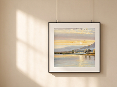 奶油风油画 山水油画