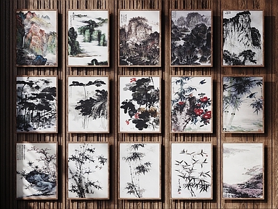 新中式挂画组合 中式装饰挂画