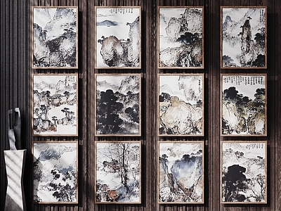 新中式挂画组合 中式装饰挂画