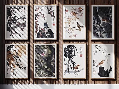 新中式挂画组合 中式装饰挂画