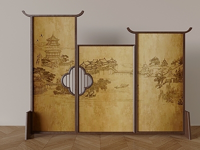 新中式屏风 中古风屏风隔断