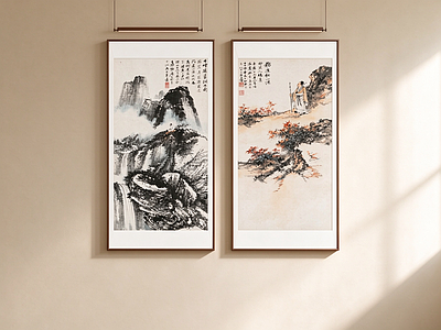 新中式山水画 写意山水装饰画 国画