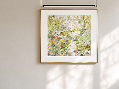 奶油风画框 小清新油画 手绘肌理画