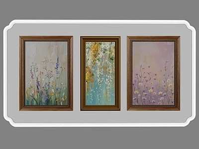 美式挂画组合 画 石膏线 装饰画 画框