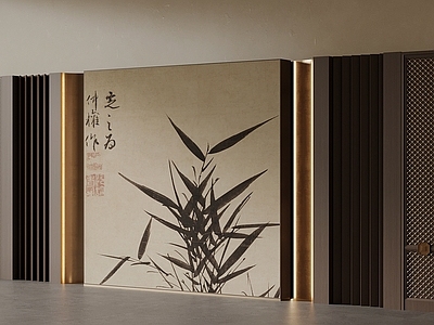 新中式背景墙