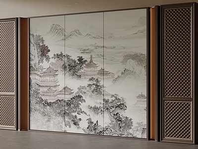 新中式背景墙