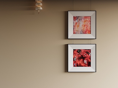 极简挂画组合 手绘油画组合 肌理画组合