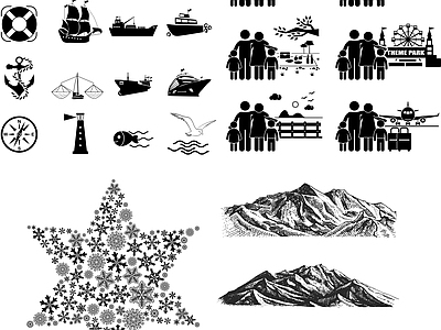 其他图库 剪影 剪影贴图 花纹 人物 线条