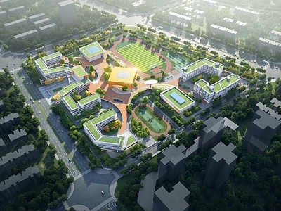 现代主义学校建筑 完全中学 78班 现代风格