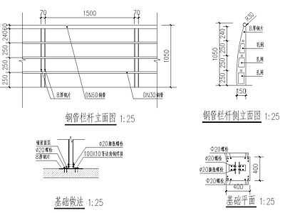 景观节点 钢管栏杆