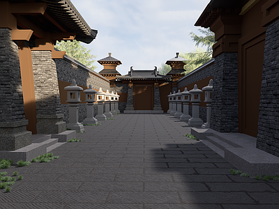 中式古建影视 皇宫甬道