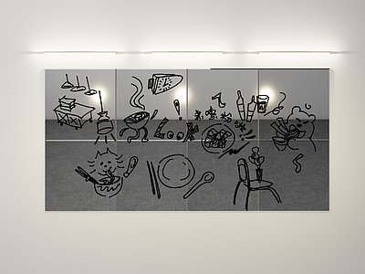 现代儿童挂画 装饰镜子挂画 餐厅装饰镜子 软装镜子 餐饮空间装饰镜 趣味装饰镜子