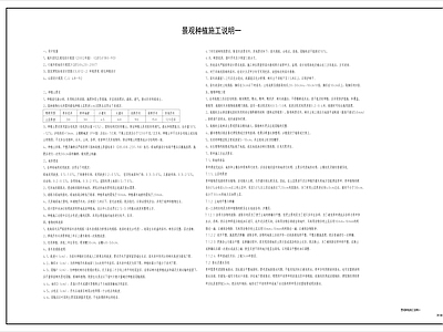 其他类型图纸 景观种植设计说明 景观种植施工说明
