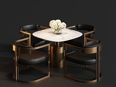 轻奢餐桌椅 轻奢谈桌椅摆件
