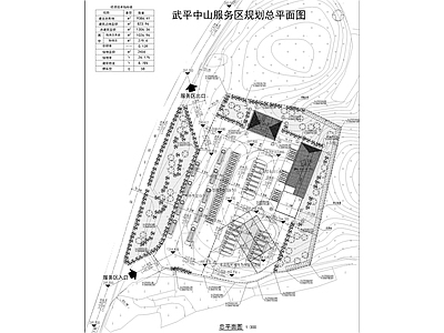 建筑平面布置图 服务区服务区总平