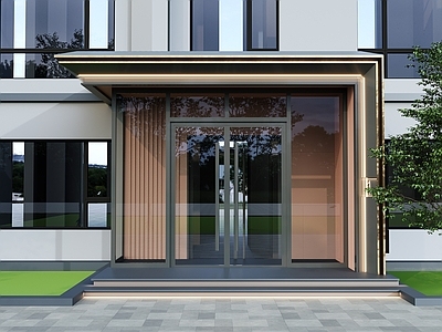 现代简约多层住宅楼 小区单元门
