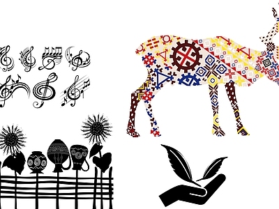 其他图库 剪影 剪影贴图 花纹 线稿 中式