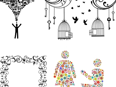 其他图库 花纹 纹理 线稿 贴图 中式
