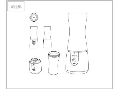 其他图库 家电 家电三视图 果汁机 线条 纹理