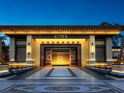 门卫室建筑 高端新中式 小区区人口大门 泰禾院子