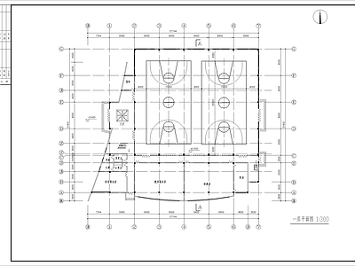 学校建筑 二层学校体育馆