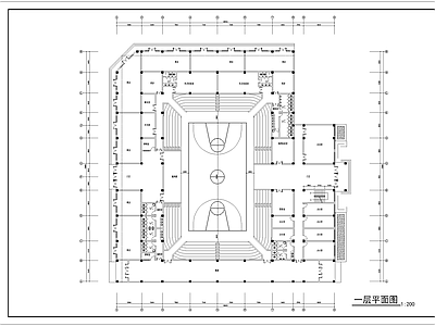 学校建筑 二层体育馆