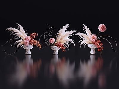 轻奢花境 2D现代轻奢花艺 现代侘寂花瓶花艺 法式复古花艺 高级感花艺 软装摆件