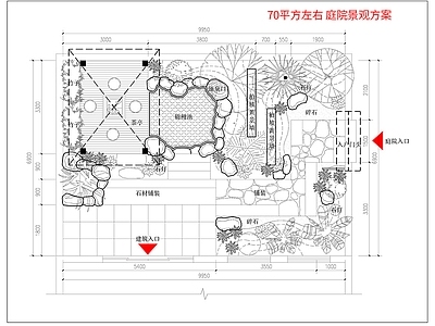 庭院 别墅花园庭院景观 园林景观平面图 庭院花园景观平面 枯山水庭院平面图