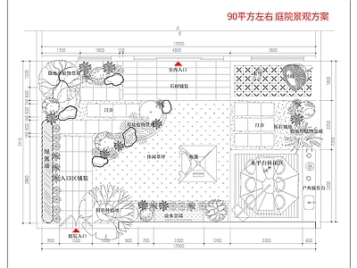 庭院 别墅花园庭院景观 园林景观平面图 庭院花园景观平面 枯山水庭院平面图