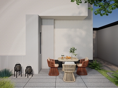 现代简约餐桌 户外庭院餐桌椅 餐饮外摆家具 方形一桌四椅