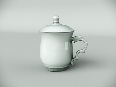 新中式杯子 茶杯 瓷杯 茶具 瓷器 AI建模