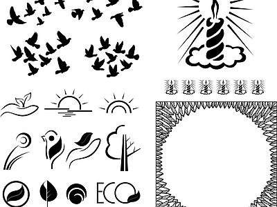 其他图库 花纹 花纹纹理 线稿 贴图 剪影