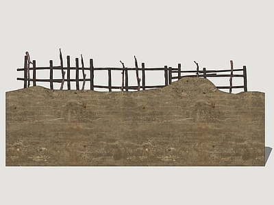 侘寂栅栏 古风建筑围墙 古代建筑围栏 木围栏 乡土围墙