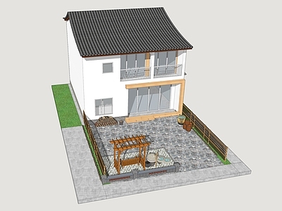 新中式乡村民房 乡村民居庭院 民居庭院 乡村小院