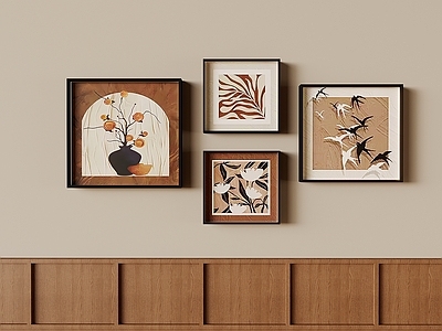中古风挂画组合 中古风挂画组合 装饰画挂画组合