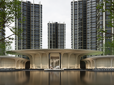 未来主义小区景观 海派入口景观 示范区前场景观