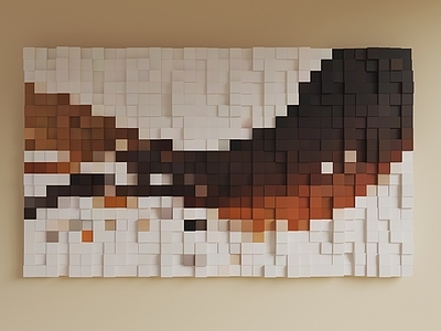 现代挂画 起伏方块 立体挂件 抽象挂画 立体挂画 立体墙面装饰
