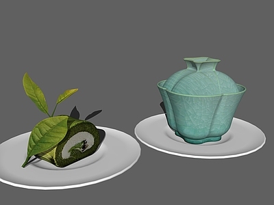 中式茶具 中式茶点 盖碗 茶杯 碟盘 茶叶