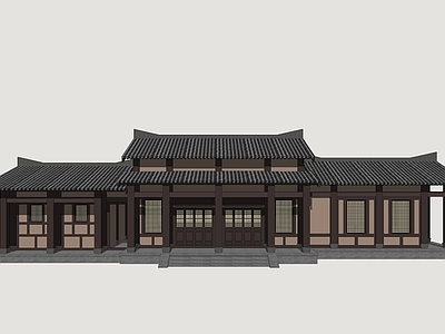 中式古建古建筑 汉风商业建筑 古代影视建筑 汉代商业街