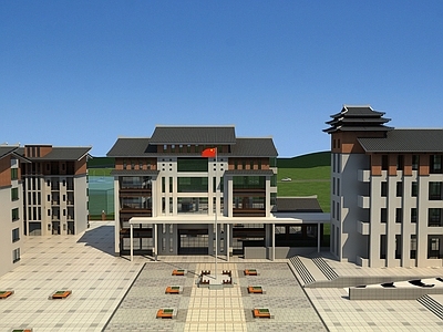 新中式学校外观