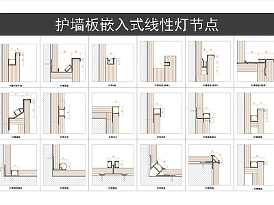 灯节点 墙板嵌入式线性灯 错层灯带型材节点 LED硬灯带节点 LED线型灯