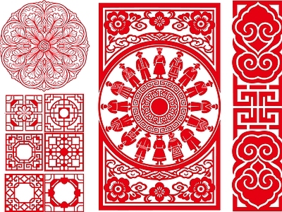 其他图库 花纹 纹理 线稿 中式 剪影贴图