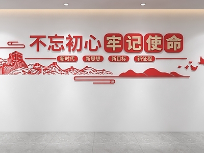 党建室 不忘初心文化墙 党建文化墙