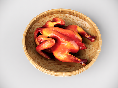 中式食物饮料 烧鸡 AI建模 食物