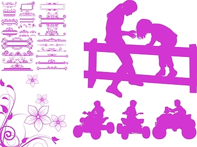 其他图库 剪影 剪影贴图 线稿 纹理 花纹