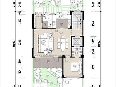 别墅建筑 联排别墅住宅 215平联排别墅 3F合院联排