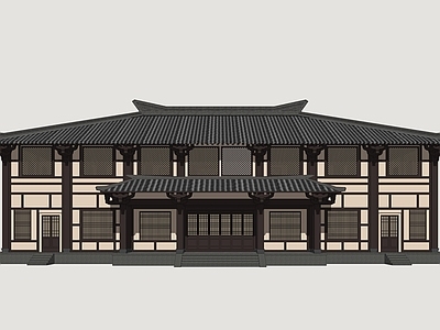 中式古建古建筑 汉风商业建筑 汉代商业街 古代影视建筑